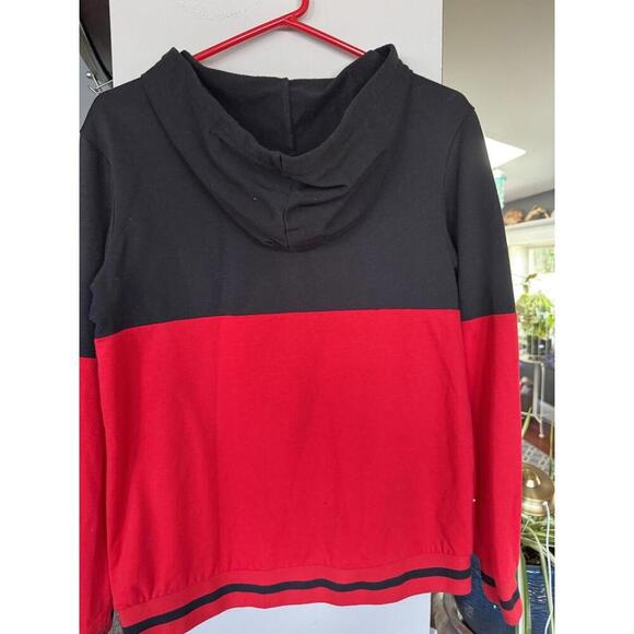 Disney Mickey Mouse Hoodie Red Black Juniors M Graphic Pullover Jerry Leigh - Picture 3 of 4